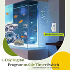 TG 7 Days Digital in-Wall Programmable Timer Switch for Lights, Fans, and Motors, Single Pole, Neutral Wire Required, 18 ON/Off Timer Settings, with Blue Backlight, White