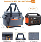 FRECOLSH Travel Carrying Case Compatible with Jackery 500, Portable Power Station Storage Case with Water- proof Bottom and Pocket for Jackery Accessories, Storage Bag Only