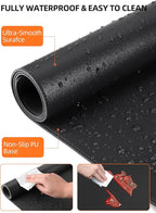TopMade Mouse Pad with 15W Wireless Charging, XXL Large Leather Desk Mat, Waterproof Gaming Mousepad Home Office Desk Pad Protector, Computer Keyboard Pad, Mouse Mat for MacBook, PC, Laptop, Black
