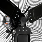 Global Industrial 30" Outdoor-Rated Oscillating Wall-Mount Fan, 2 Speed, 8,400 CFM, 3/10 HP, Black Powder Coat Finish, For Commercial & Industrial Use