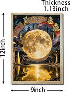 URVIP LED Glowing Photo Frame, 3D Starry-Sky Blue Moon Wall Art, 9x12 Inches Dimmable Light Up Light Painting for Bedroom, Unique Aesthetic Decor, Great Birthday Gift for Women Men