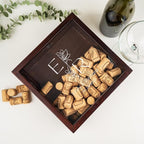 ARYCRAFTS Personalized Wooden Wine Cork Holder Shadow Box – Custom Engraved Display Case for Weddings, Engagements, Anniversaries & Wine Lovers – Rustic Memory Keepsake with Clear Front Panel