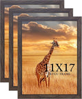 TKYGU 11x17 Picture Frame Set of 3,Wooden Frame 11by17 Wall Gallery Poster Photo frame walnut with Durable Shatter Resistant Plexiglass for Wall Mounting Family -friend- wedding best gift