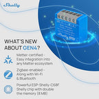 Shelly 1 Mini Gen4 | Wi-Fi, Zigbee & Matter Smart Relay Switch with Dry Contacts, 1-Channel 8A | Home Automation | Alexa, SmartThings, Google, Apple HomeKit Compatible | Garage Door Opener (2 Pack)