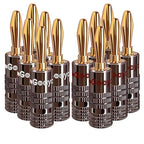 Goaycer Banana Plugs for Speaker Wire - 24K Gold Plated Banana Adapter Connector(6 Pairs/12 pcs)