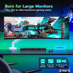 Ultrawide Monitor arm for 17-49'' Heavy Duty Screen up to 44lbs, Gas Spring Single Monitor Arm with RGB Light, Adjustable Gaming Computer Monitor Arm for Desk, White
