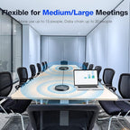 Bluetooth Speakerphone - eMeet M2 Max Professional Conference Speaker and 4 Directional Mics for up to 15 People Business Conference Calls High Volume Noise Reduction Daisy Chain Dongle Home Office