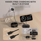 Magnetic Wireless Charging Station,25W Fast Charger 6FT Mag safe Wireless Station Pad,[Qi2.2 Certified] 360° Charger Stand for iPhone 17/17 Pro/Air/17 Pro Max/16 Pro Max/15/14/13/12, AirPods Pro 2/3/4