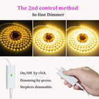 WOBANE Warm White LED Strip, Dimmable LED Light Strips with RF Remote and ETL Listed Adapter, 16.4ft Flexible Tape Lights for Kitchen,Under Cabinet,Bedroom, 3000K,300 LEDs Rope Light