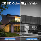 HOSAFE.COM Home Security Cameras Wireless Outdoor, Outdoor Camera Wireless WiFi, 360 Camera Solar Powered, PTZ, PIR Sensor, 2K HD Color Night Vision, 2-Way Talk, IP66 Waterproof, 2 Pack