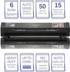 SINCHI 6-Roller Auto Sense Laminator, 13-Inch 3–10 Mil Thermal Machine, 50-Second Warm-Up, 47 in/min, Never-Jam Heavy Duty, Office & School, 11×17"