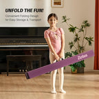 ZELUS 8' Folding Gymnastics Balance Beam, Floor Balance Beam w/Carry Handles Anti-Slip Base for Kids, Beginners & Professional Gymnasts