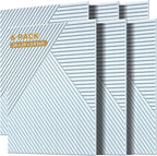 Acoustic Panels for Wall and Ceiling - 6 Pack 2'x2'x0.4",Self-Adhesive 3D Decorative Wall Panels,White
