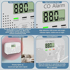 Carbon Monoxide Detector Powered by AA Battery (not Included),CO Monitoring Alarm with LCD Display Screen, Used for Home Basement Kitchen, Hotel Garage, Bedroom, Living Room Voice Alarm 3 Pack