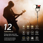 GVM Photography Lighting 300W Bi-Color Studio Lights with 45°Standard Reflector 65700Lux@1m CCT 2700~6800K 12Lighting Scenes App Control LED Video Light