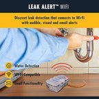 Zircon Leak Alert Wifi - Smart Electronic Water Detector Alarm with Email, Audio & Visual Alerts - Battery Included,White