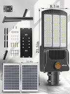Ofuray OL-10600W Solar Street Lights Outdoor,50,000mAh Solar Parking Lot Security Lights Commercial up to 720,000Lm Distance,IP67 Street Dusk to Dawn with Remote Control for Street,Barn