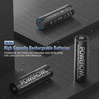 POWEROWL AA Batteries Rechargeable Kit, High Capacity 2800mAh 1200 Cycles 1.2V NiMH Double A Battery - 8 Count w/Charger