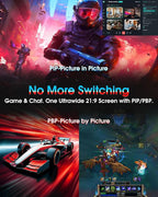 SANSUI 34 Inch UWQHD 200HZ Curved Gaming Monitor, FastVA 3440x1440P Ultrawide 1500R Curved Gaming Computer Monitor 21:9 with PIP PBP, AI Tech Enhance, 2xHDMI2.1 DP1.4Ports(HDMI2.1 Cable Incl.)