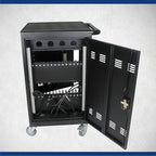 32 Device Mobile Charging Station for Laptops/Tablets/iPads/Chromebooks,32 Bay Lockable Charging Cabinet with Cable Management & Power Strip Included, Laptop & Tablet Storage Carts,Combination Lock