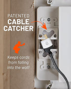 ECHOGEAR TV Cord Hider for Wall Mounted TV – Dual Outlet in-Wall Cable Management Kit for Power & Low Voltage Cables – Includes 6.25”L x 8”H x 3.95”D Module, Wall Template, Saw, 6ft Extension Cord