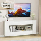 Vavkorkula TV Stand for 65 Inch with 2 Large Drawers & Hidden Storage Cabinets, Modern Farmhouse Entertainment Center Television Stands for Living Room Bedroom, White