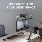 HumanCentric DSLR Monitor Mount Extra Large, Desk Camera Mounting, Light Webcam, Microphone Shelf for Monitor VESA Arm, Replace Clamp Tripods, 100x100mm Patterns, Aluminum, Hardware Included