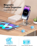 8 Pack Cord Organizer - Cord Holder for Nightstand - Cable Clips - Magnetic Cord Organizer, for Desk, Nightstand, Phone Charger, Computer, Home, Office, Car