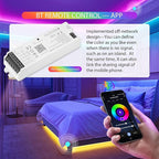 XXK WB5 RF WiFi Bluetooth LED Strip Controller RGB CCT RGBW 5in1 Dimmable Compatible with Smart Life APP/Alexa Echo/Google Assistant Home/Siri, DC12-24V Lights Controller