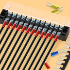 GAGIRA 6 Sets Terminals Block Strips, 6Pcs 25A 600V 12 Positions Screw Terminal Block + 12Pcs Insulated Terminals Barrier Strip + 70Pcs Wire Connector + Screwdriver