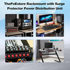 ThePoEstore 10-Outlet 1U Rack Mount Power Strip - Surge Protector, Features 10 Front Switches with LED Light - Ideal, w/ 6 ft Cord for Network Server Racks and Cabinets