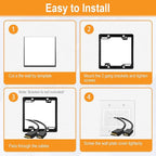 Kebulldola 2 Gang Wall Plate White 2 Pack, Silicone Cable Pass Through Wall Plate for Power Cable, Audio Video and Ethernet Cable, Speaker Wire Management