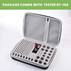 Battery Organizer Storage Holder Case Box with Tester Checker BT-168. Holds 225 Batteries AA AAA C D Cell 9V 3V Lithium (Yellow)