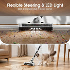 Klarpul Cordless Vacuum Cleaner, 2 Batteries 140 Mins Runtime 600W 50Kpa Stick Vacuum Cordless, Self-Standing Vacuum Cleaners for Home with 2.5H Fast Charging, for Floor/Carpet/Pet Hair, White