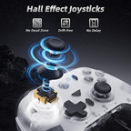 Mytrix PC Controller with Charing Dock, Wireless Bluetooth 2.4G Wired Multi-Platform Controllers Hall Effect Joysticks Hall/Micro 2-in-1 Triggers, 1000Hz Report Rate 4 Macro Keys ABXY MicroSwitch [windows]