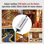 12V LED Driver 100W Waterproof IP68 Power Supply Low Voltage Transformer Adapter AC 100V-120V to 12V DC Converter for LED Lights for Bedroom, Indoor Outdoor Lighting Built-in Active PFC Function