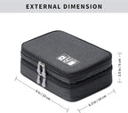 mygreen Electronics Travel Organizer, Watreproof Electronic Accessories Case Portable Double Layer Cable Storage Bag for Cord, Charger, Flash Drive, Phone, Ipad Mini, SD Card, Gifts for Him Black