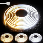 PAUTIX COB LED Strip Light CCT Tunable White IP65 Waterproof,CRI90+ 16.4ft/5m 2700K-6500K Dimmable 24V LED Tape Light,for Under Cabinet Bedroom Kitchen DIY Lighting(Adapter&Controller NOT Included)