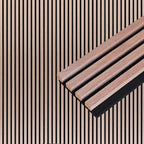 NeatiEase Wood Wall Panels, 9 Feet Acoustic Slat Wall Panels for Interior Wall Decor and Noise Reduction, Decorative Slat Wall Paneling, Natural Walnut, 4-Piece