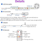 WOBANE Warm White LED Strip, Dimmable LED Light Strips with RF Remote and ETL Listed Adapter, 16.4ft Flexible Tape Lights for Kitchen,Under Cabinet,Bedroom, 3000K,300 LEDs Rope Light