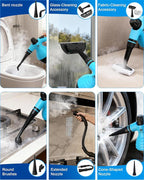 MLMLANT Handheld Steam Cleaner, multi-functional portable steam cleaner with a safety lock and a 9-piece accessory set, suitable for steam cleaning carpets, sofas, mattresses, car seats, kitchens
