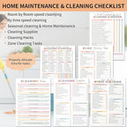 ADHD Cleaning Planner‌, Cleaning Plan Schedule and Checklist‌ for Adults and Teens, Adhd Cleaning and Organizing Planner, Daily Weekly Monthly Checklist for Home, Reusable ‌DIY Household Cleaning Planner‌