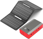 Portable Solar Power Bank with AC Outlet 65W 110V External Battery Pack, 23400mAh Portable Laptop Charger with Foldable Solar Panel 30W for Outdoor Smart Device Camping Hiking Trip Off Grid Backup