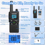 SAMCOM Group Call Walkie Talkies,FWCN30A 2 Way Radio Long Range,22 Channel FRS Radio NOAA Weather Alerts,Handheld Mini Compact Walky Talky with USB Charging (2 Packs)