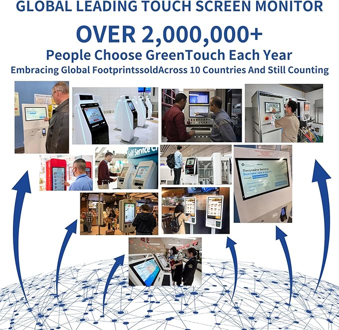 GreenTouch 9.7 Inch Open Frame 1024x768 PCAP Touch Screen Monitor, Embedded Touch LCD Display for Industrial