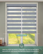 Yoolax Motorized Zebra Blinds Works with Alexa, Motorized Blinds with Remote Custom Size, Privacy Electric Zebra Shades for Windows (95% Shading Grey)