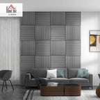 HOMCOM 4 Pack 3D Acoustic Panels, 24" x 24" Soundproof Wood Panels for Wall, Wood Slat Wall Paneling for Interior Ceiling, Office, Home Theater, Studio, Gray