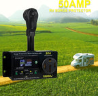 50 Amp RV Surge Protector with kWh Energy Monitor - 16,000 Joules Lightning Protection - Digital Power Meter Display (Volts, Amps, Watts, Temp) for Motorhome (NEMA 14-50P)