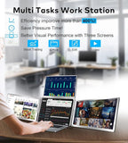 14" Portable Monitor for Laptop Screen Extender, Triple Laptop Monitor Display, 1200P FHD IPS Travel Gaming Monitor fit for 12"-17.3" Laptops, Compatible with Win 10/11 and Mac 2019 Above(S780-C)