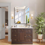 CILIBER Frameless Wall Mirror, 30" x 36" Rectangle Bathroom Mirror Rounded Corner, HD Shatterproof Vanity Mirror with Polished Edge for Over Sink, Bedroom, Entryway, Vertical or Horizontal